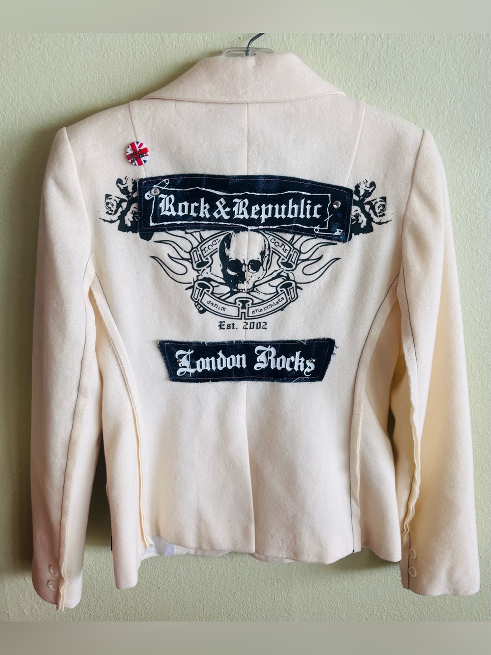 Vintage Y2K Rock & Republic Cream Grunge  Punk Blazer Size: Medium